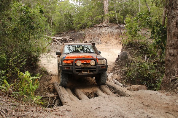 Cypress Creek log bridge crossing - Old Telegraph Track, Cape York, Australia