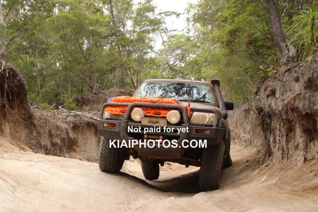 Close-up of 4WD on Old Telegraph Track, Cape York, Australia